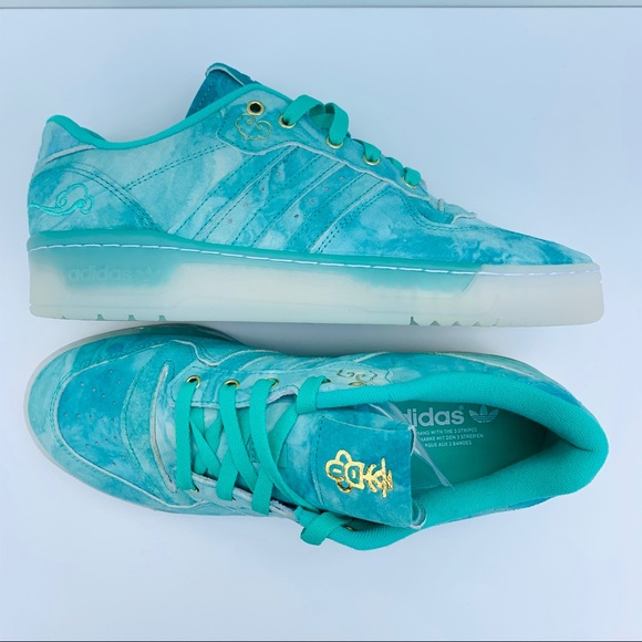 adidas RIVALRY LOW Men’s Hi-Res green/White/Gold - Picture 10 of 12